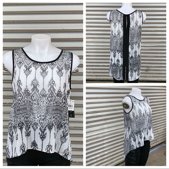 BCX size medium sheer print hi Lo top - Picture 1 of 8